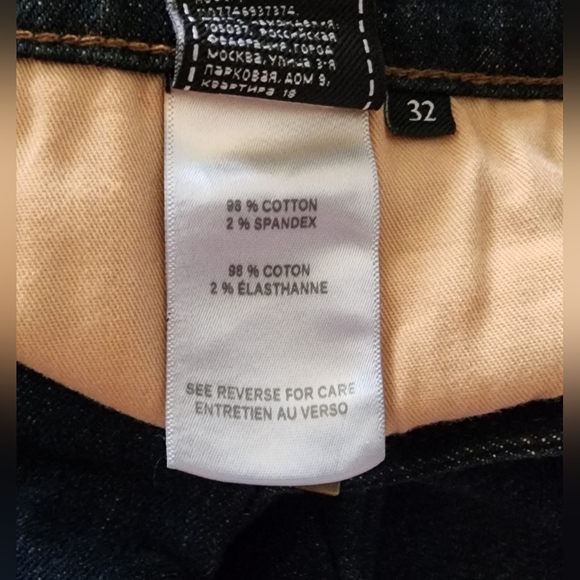 32 men 7 For All Mankind Slimmy Straight Jean Dark Wash 32x30 1/2" - Picture 15 of 16